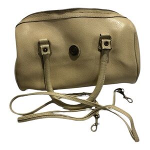 Vintage Capezio Tan Faux Leather Handbag with Crossbody Shoulder Strap Y2K